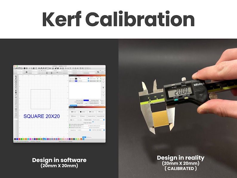 Paquete de calibración láser, archivos de prueba de láser Lightburn, tarjetas de prueba de materiales de corte y grabado con láser de diodo CO2, prueba de calibración imagen 5