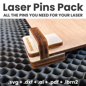 Laser Honeycomb Bed Pin + Size Test Tool, Laser Anti-flashback Hold Down Pins, Laser Cut Bed Rising Clamp, Glowforge, xTool,  OMtech, AEON