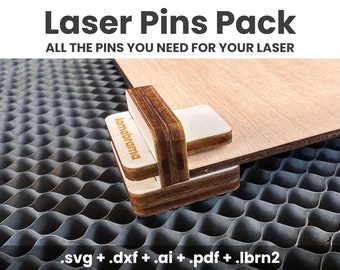 Laser Honeycomb Bed Pin + Size Test Tool, Laser Anti-flashback Hold Down Pins, Laser Cut Bed Rising Clamp, Glowforge, xTool,  OMtech, AEON