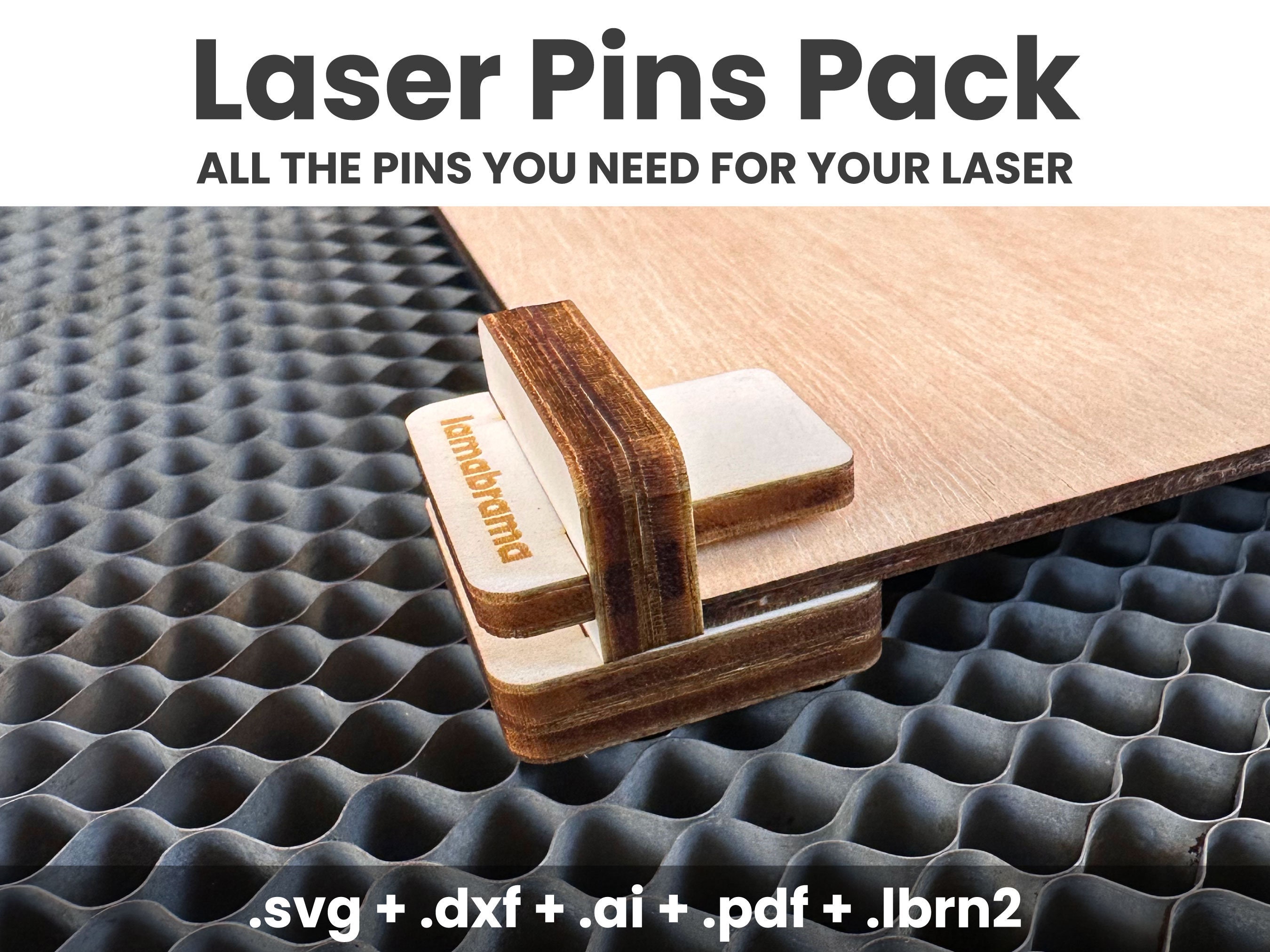 Laser Honeycomb Bed Pin + Size Test Tool, Laser Anti-flashback Hold Down Pins, Laser Cut Bed Rising Clamp, Glowforge, xTool,  OMtech, AEON