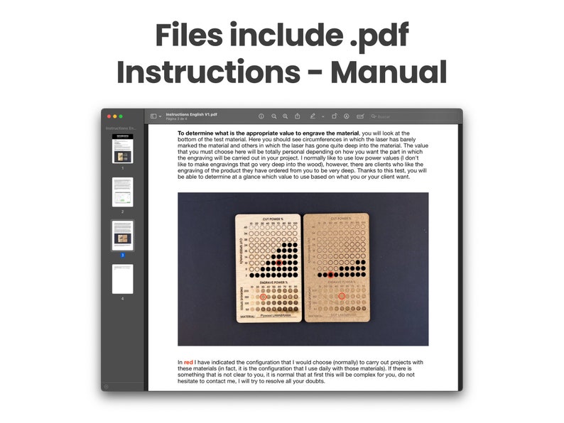 xTool Test Files, xTool Material Test, xTool Creative Space Laser Test Files, Laser Engraving & Cutting Test Cards, Calibration Test image 4