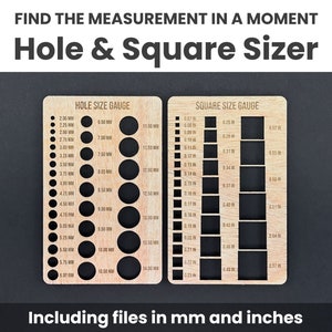 Laser Tools Kit Bundle Pack, Laser Bed Pins, Flexible Laser Patterns, Pencil Jig Template, Focus Rulers, Hole & Square Sizer, Fit Guides Bild 6