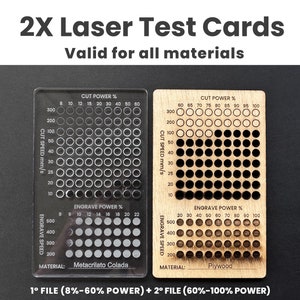 Laser Test Files Box Organizer Material Test V2 Storage Box Calibration Test Lightburn CO2 & Diode Cut Engrave Test image 2