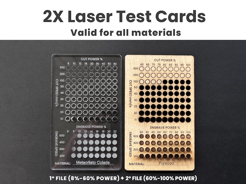 Laser-Testdateien Box-Organizer Materialtest V2 Aufbewahrungsbox Kalibrierungstest Lightburn CO2 & Diode Test zum Schneiden und Gravieren Bild 2