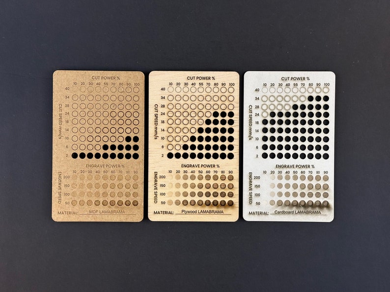 xTool Test Files, xTool Material Test, xTool Creative Space Laser Test Files, Laser Engraving & Cutting Test Cards, Calibration Test image 6