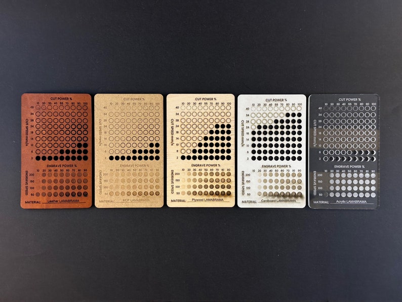 xTool Test Files, xTool Material Test, xTool Creative Space Laser Test Files, Laser Engraving & Cutting Test Cards, Calibration Test image 10