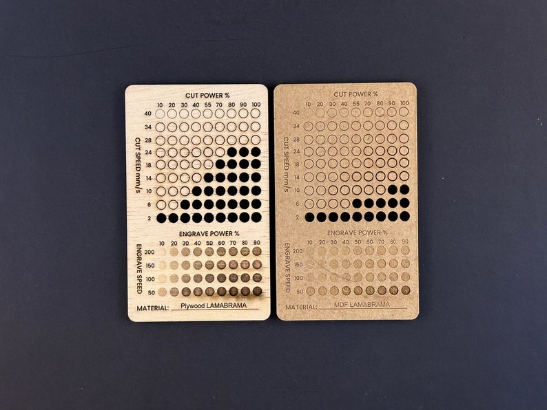 xTool Test Files, xTool Material Test, xTool Creative Space Laser Test Files, Laser Engraving & Cutting Test Cards, Calibration Test image 8