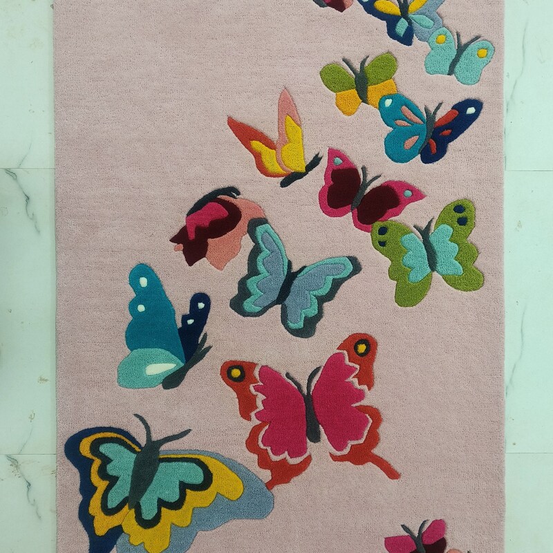 Butterfly rug hot color