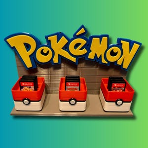 Pokémon Docking Station Halterung für Nintendo Switch | Pokéball Design | Platz für 9 Spiele | Switch 1 und Switch 2