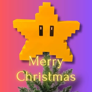 Christmas tree topper / tree topper - Super Mario star in retro shine for your Christmas tree