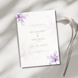 3 Invitations Mariage Fleurie à Modifier – Modèle Canva – Fichier Numérique à Imprimer – Téléchargement Instantané