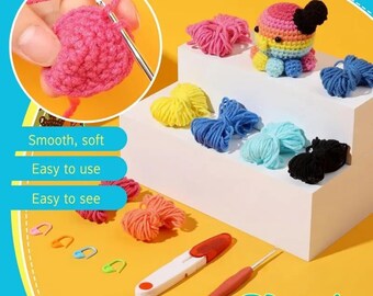 Kit de crochet de poulpe de couleur arc-en-ciel