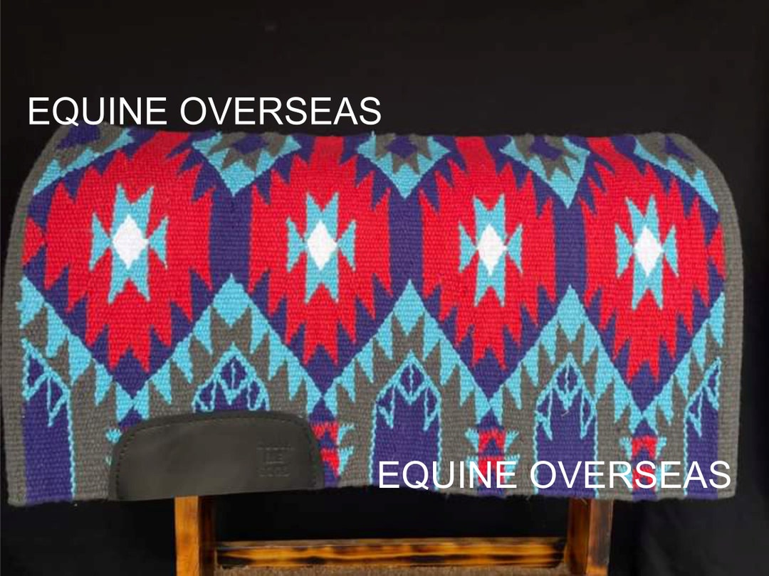 Tapis De Selle Western En Laine Néo-zélandaise - Base Noire Argentée