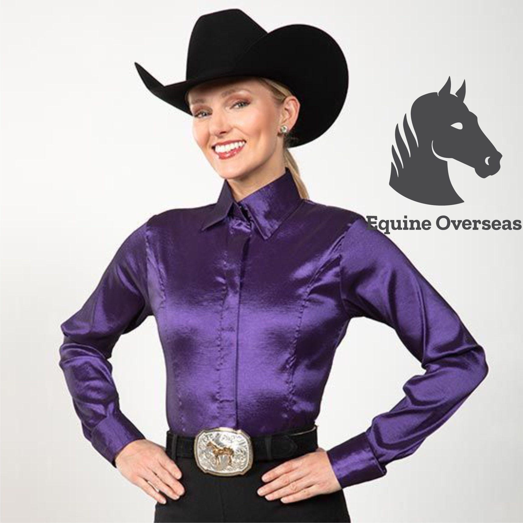 Chemise Western Diane Olsen Cowgirl Strass Cuir - Taille 7/8 - Occasion