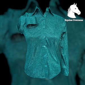 Twilling Sparkle Western Stretch Show Shirt  Horsemanship Showmanship Pleasure Show Shirt Youth Modern Cowgirls Western Button Down Shirt