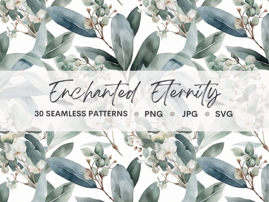 Watercolor Eucalyptus Pattern Wedding Greenery Digital Paper - Etsy