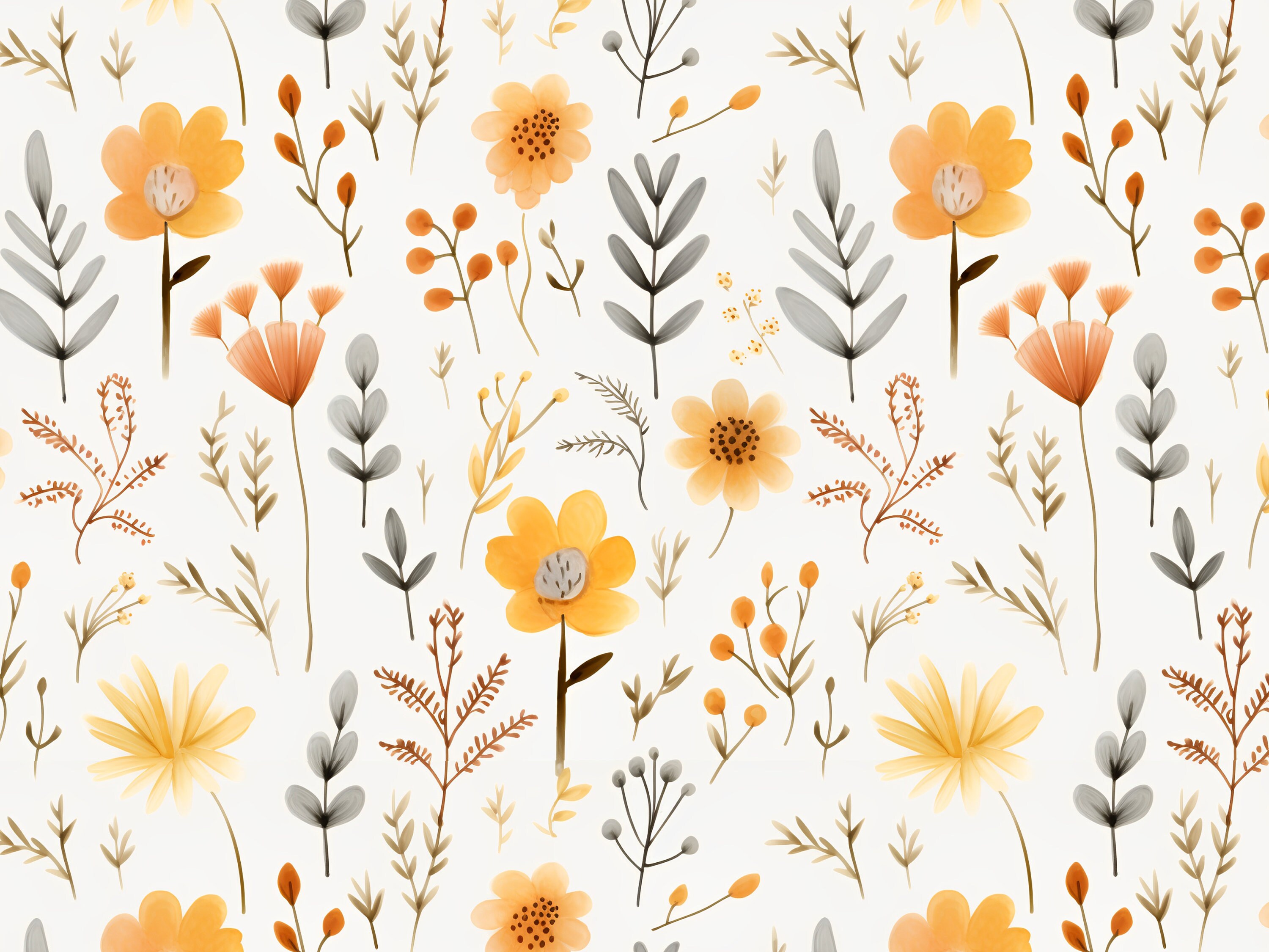 Fall Floral Print Bundle Transparent Background Autumn Watercolor ...