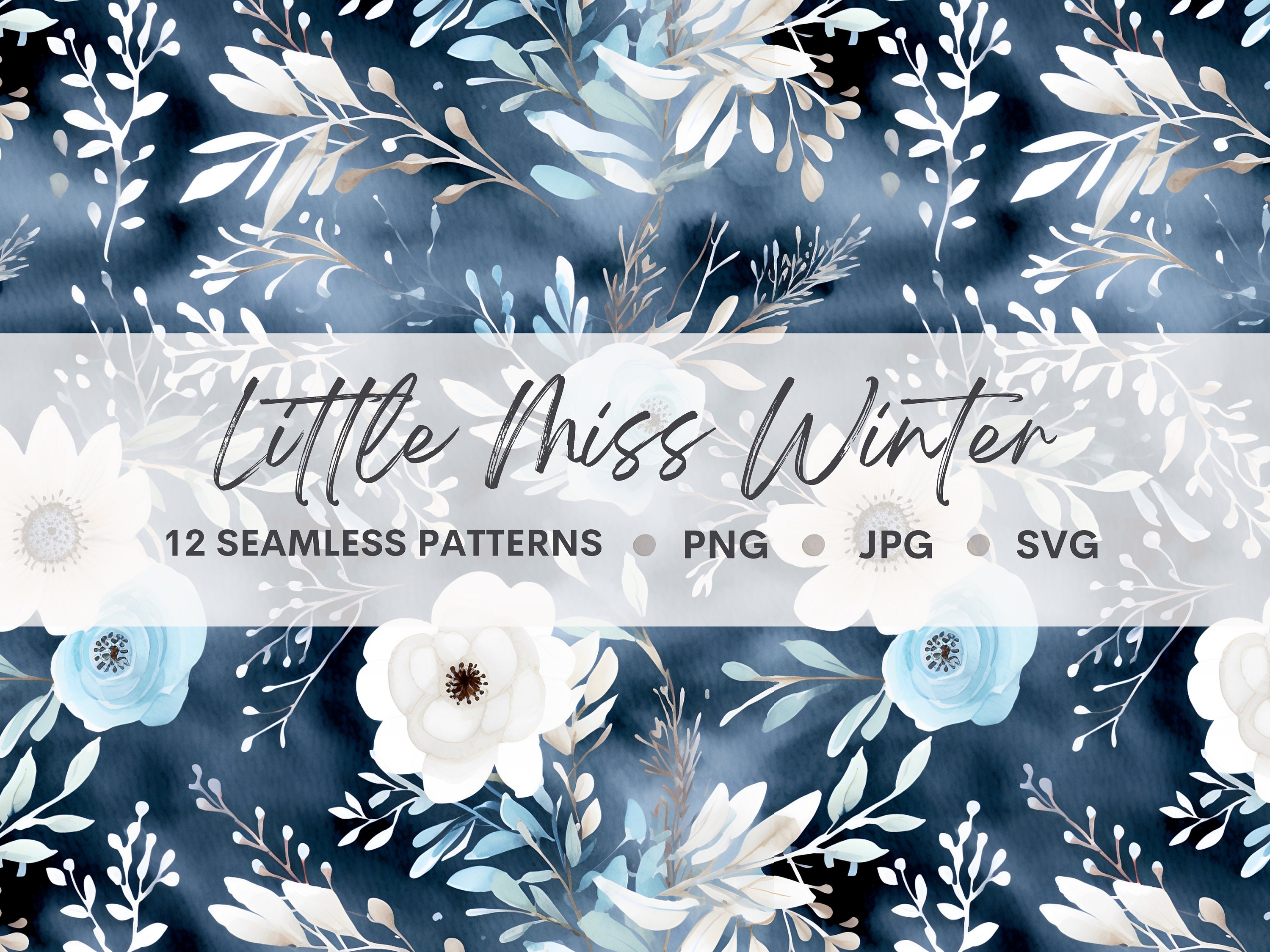 Bright Winter Florals, Watercolor Winter Floral Clipart, Winter PNG, Winter  Floral Background, Wedding Winter Invitation 