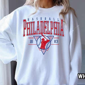 Philadelphia Phillies Vintage Worn Trendy Rustic Men Womens Crewneck Sweatshirt