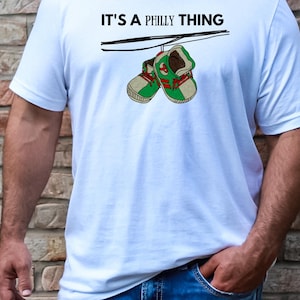 Philadelphia Phanatic Shoes hanging on Wire, Phillies Phanatic Shirt, Phanatic Long Sleeve Tee, Phillies Mascot Crewneck, Phillies Sweat