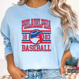 Philadelphia Baseball 1983 Vintage Red and Blue Phillies T Shirt, Long Sleeve Tee, Crewneck , Hoodie, Phillies Shirts, Philadelphia Phillies