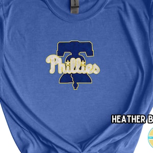 Philly Connect Blue Bell Tee, Tshirt Phillies Blue and Yellow, Adult Phillies Tee