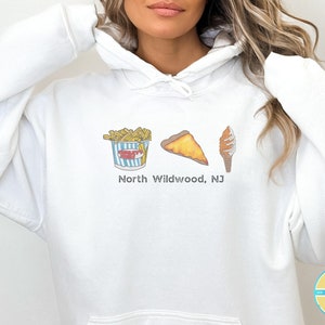 North Wildwood New Jersey Boardwalk T-Shirt, Langarm-T-Shirt, Rundhals-Sweatshirt, Hoodie-Sweatshirt für Kleinkinder, Jugendliche, Erwachsene Sublimation