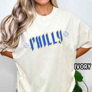 Philadelphia Phillies New Trendy City Connect with Baseballs Comfort Colors T Shirt