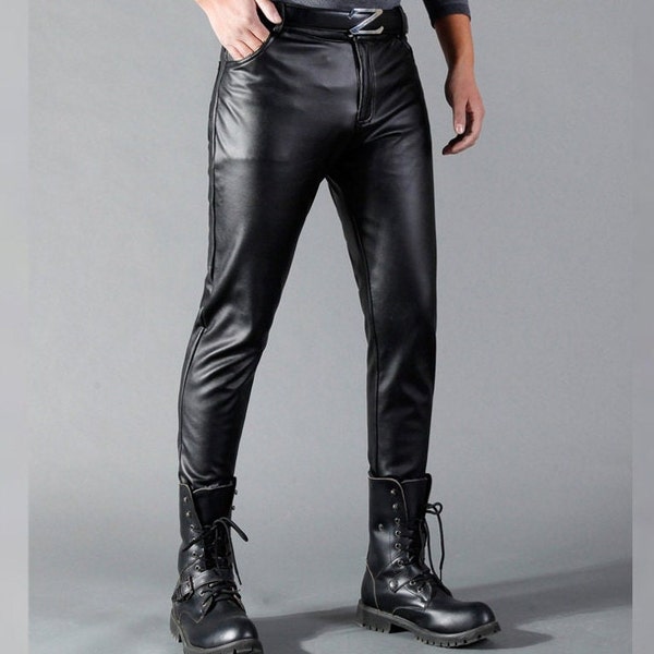 Skinny Leather Pants - Etsy