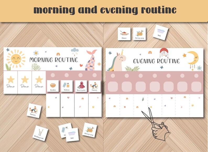 Toddler Chore Chart Visual Daily Routine Cards Daily Rhythm Chore Chart ...