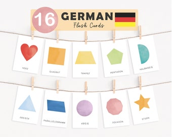 Regnbågsformer Flashcards Poster Tyska Utbildning Montessori Hemskola Tyska Tvåspråkiga Barn Tyska Former Learnkarten Förskola