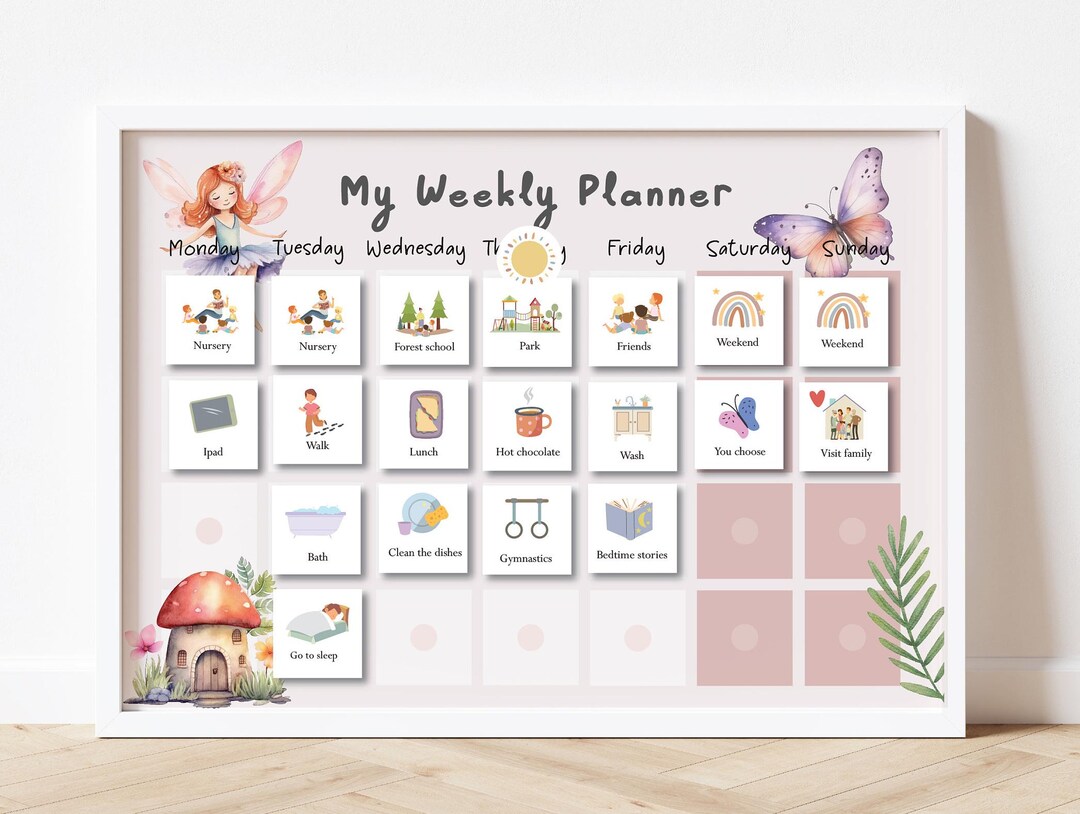 Kids Visual Routine Cards | Chore Chart & Weekly Planner | Autism ...