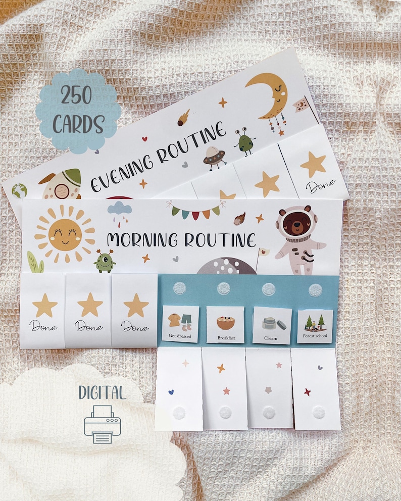 Kids Organization Tool Chore Chart Morning Routine for Kids Evening ...