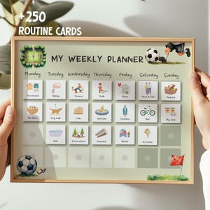 Programme hebdomadaire Planificateur visuel pour enfants Cartes de routine Calendrier visuel Autisme maintenant et prochaine routine Rythme quotidien Programme des responsabilités des tout-petits