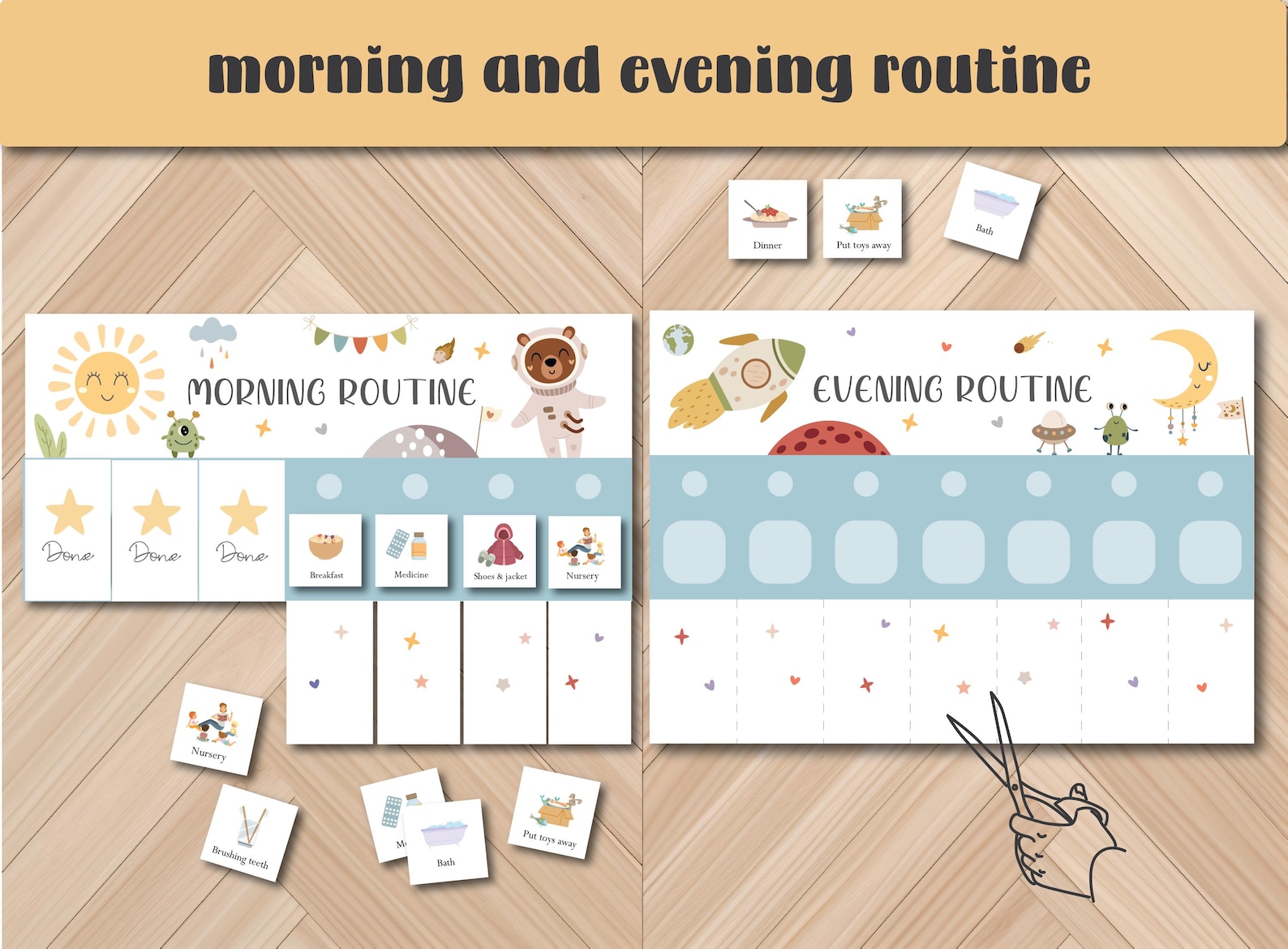 Kids Organization Tool Chore Chart Morning Routine for Kids Evening ...