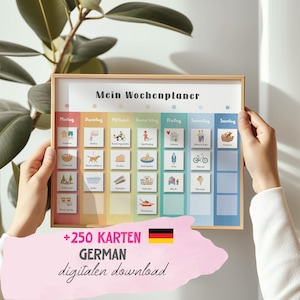 Wochenplan für Kinder Tagesplan para Kinder Morgenroutine Plan para Kinderaktivitäten Montessori Routinekarten Routinesystem Wochenplaner