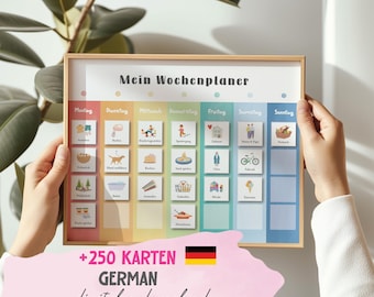 Wochenplan für Kinder Tagesplan für Kinder Morgenroutine Plan für Kinderaktivitäten Montessori Routinekarten Routinesystem Wochenplaner