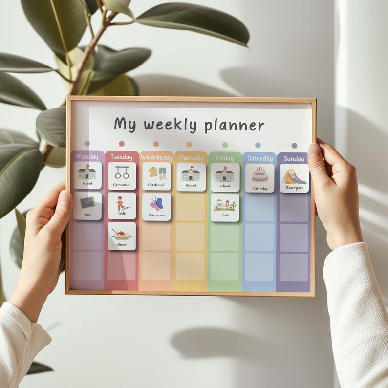 Schedule Kids Visual Planner Routine Cards Visual Calendar Autism Now and Next Routine Daily Rhythm Toddler Responsibility Schedule image 3