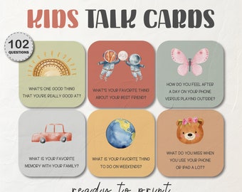Kids Therapy Conversation Cards | Communication Tools for Counselors, Parents & Teachers | Icebreaker Questions | Trauma Support