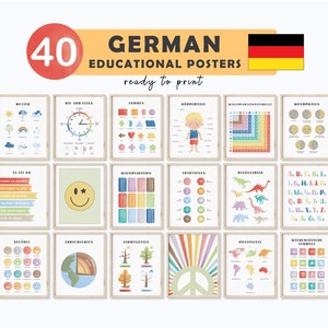 Kinderzimmer Wanddeko German Educational Posters German Poster German for Kids German Classroom Decor German Teacher Montessori Einschulung image 1