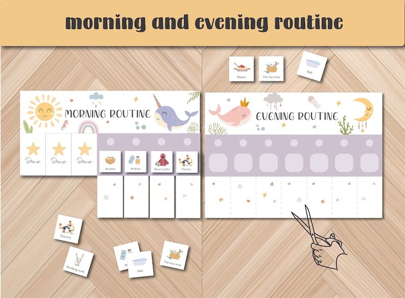 Toddler Chore Chart | Kids Daily Routine Flip Chart | Visual Schedule ...