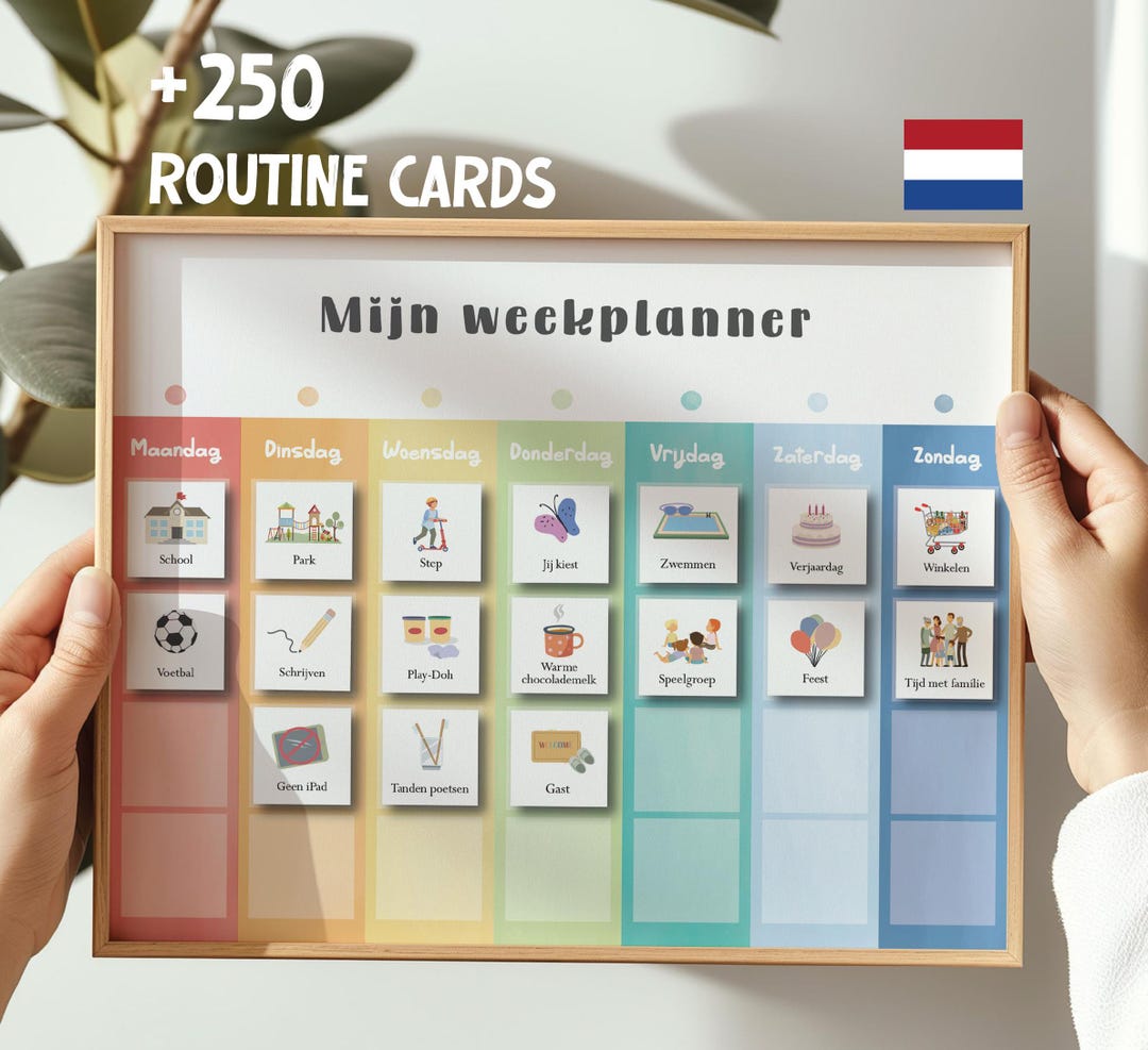 Dutch Visual Routine Planner for Kids – Daily Schedule Cards, Now and ...