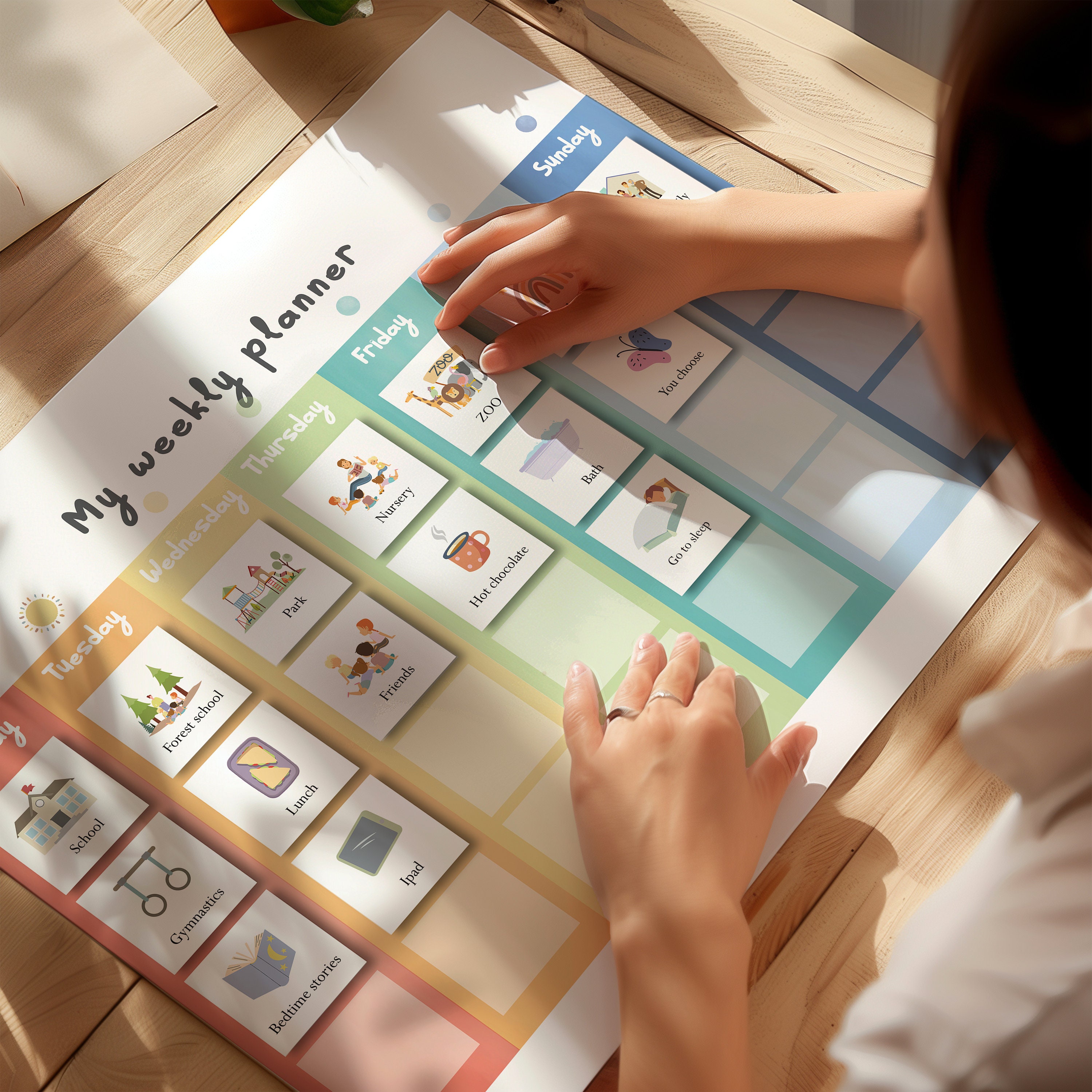 Visual Weekly Planner Kids Visual Timetable Routine Cards Autism Visual ...