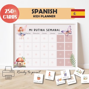 Plantillas de Rutinas Diarias para Niños Calendario Visual Calendario de Hábitos Infantiles Tablero de Rutina Semanal para Niños スペイン語