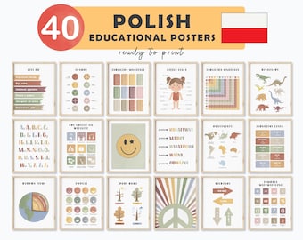Polish Educational Poster Polish Learning Polish Classroom Polish Language for Kids Room Decor Polish School Polish Teacher Bilingual Polish