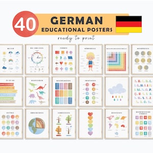 Deutsche Sprache lernen Deutsch Klassenzimmer Dekor Deutsche Lernposter Boho Poster Deutsch für Kinder Lernposter Deutsch Kinderzimmer Ideen