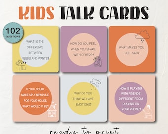 Kids Communication Cards Kids Therapy Notes Talk Family Conversation Cards Therapy Cards Parent Communication School Psychologist Questions