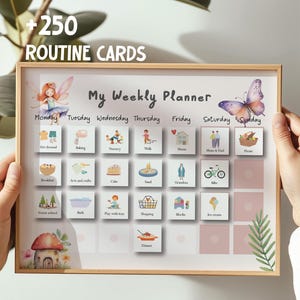 Cartões de rotina do planejador visual para crianças, quadro de tarefas, cronograma para crianças, calendário semanal, quadro de programação para autismo, agora e depois, cronograma visual
