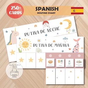 Spanish Flip Chart Routine Chart Chore Chart Routine Cards Spanish Education Kids Chore  Routine Bedtime Organization Daily Flip Chart