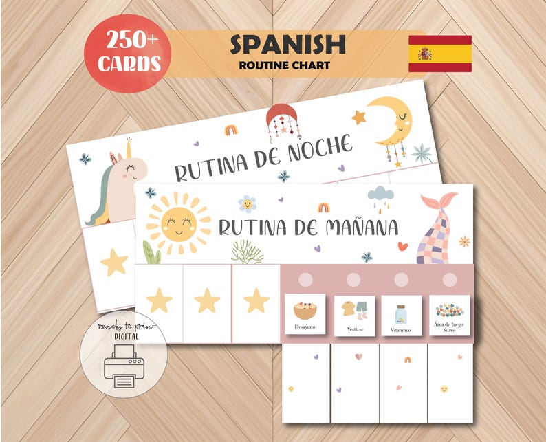 Spanish Flip Chart Routine Chart Chore Chart Routine Cards Spanish ...